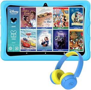 Contixo 10’’ Kids Tablet with Headphones Bundle - K103B Toddler Tablets with 80+ Disney E-books & Stickers, Android 10, Parental Controls, 2GB, 64GB, WiFi, Bluetooth, Kid-Proof case,Blue