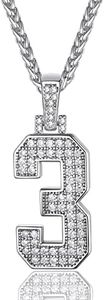 Number 3 Chain Number Pendant Inspiration Jersey Number 3 Charms Sports Necklace