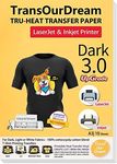 TransOurDream Iron on Heat Transfer Paper for Dark T Shirts (10 Sheets A3, Dark 3.0) Printable HTV Heat Transfer Vinyl for Inkjet & Laserjet Printer Iron On Transfers for T Shirts (TRANS-AU-A3-D3-10)