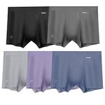 ABananaCover Premium Men's Naked Feeling Air Micro Modal Boxer Briefs 3" - 3X Softer Than Cotton - Snug-Fit Athleisure Trunks, 5-pack/Assorted Colors 03, XXL