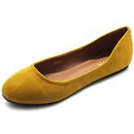 Ollio Womens Shoe Ballet Light Faux Suede Low Heels Flat(7 B(M) US, Mustard)