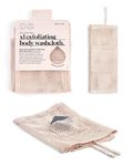 Kitsch Exfoliating Body & Back Scrubber for Shower with Built-in Pocket Bar Soap Bag, Recycled Nylon Exfoliating Washcloth Net, Scrub Exfoliator for Smooth Skin, Bath Essentials for Daily Use, Blush