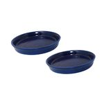 Lasaki Round Ceramic Trays (Plates Saucers) for Pots, planters, Flower, Succulent(Set of 2,Blue,6 inch) R6(Plants not Included)