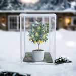 PVC Clear Plant Covers Freeze Protection: 30”L x 30”W x 44.5”H Winter Plant Frost Protection Covers for Extremely Cold Weather - Shrub Tree Rose Outdoor Plant Cover - EU Standard Fabric PVC Pipe Frame