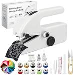 Handheld Sewing Machine, Mini Sewing Machine with 50Pcs Color Cotton Fabric, Electric Small Sewing Machine for Beginners, Easy to Use, Fast Stitch for DIY, Home, and Travel Compact & Lightweight