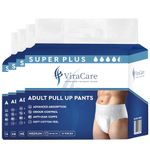 48 x Super Plus Incontinence Pants Women & Men | Adults Nappies | Advanced Absorption and Soft-Stretch Waistband | Adults Pull Up Pants | Waist Size Medium 65-135 cm | (4 Packs of 12)