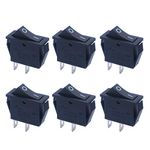 mxuteuk 6pcs Snap-in Boat Rocker Switch 2Pin Toggle Switch Power SPST ON-OFF KCD3 Switch 2Position AC 15A/250V 20A/125V Use for Car Auto Boat Household Appliances MXU3-101