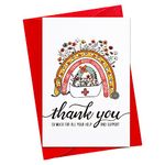 D4DREAM Thank You Card for Healthcare Nurse Doctor 4" x 6" Medical Healthcare Workers Appreciation Card with Envelop Nurse Thank You Cards Nurse Week Graduation Appreciation Thank You Cards for Nurse