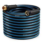 Heavy Duty Rubber Garden Hose 5/8" x 75FT, Non-Expandable Kink-Free Water Hose with Leak-Proof 3/4" Fittings for Yard Lawn and Car Wash