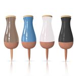 SmartiLiving Drip Irrigation Stakes- Extra Large Improved Drip Easy-Refill 4 Week Waterer with Large Reservoir Bulbs - Automatic Self-Watering Device for Indoor & Outdoor Plants (4 Pack - Spring)