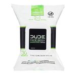 DUDE Face Wipes, Energizing & Refreshing Scent, Infused with Pro Vitamin B-5 (1 Pack, 30 Wipes per Pack)