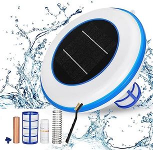 Solar Pool Ionizer | Long Lasting Copper Anode | Automatic Floating Pool Cleaner | Solar Powered Up to 45,000 Gal | Compatible with Fresh and Salt Water Pools & Spas