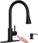 APPASO Touchless Kitchen Faucet, Matte Black Hands Free Kitchen Sink Faucet with Soap Dispenser and Pull Down Sprayer 3 Modes, Activated Motion Sensor Faucets for Kitchen Sink, S304 Stainless Steel