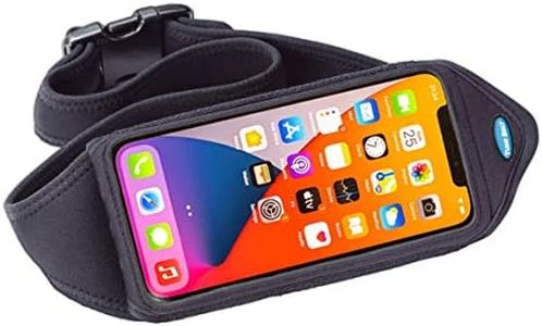 Tune Belt IP7 Running Belt for Women Men, Cell Phone Belt Holder, Waist Fanny Pack For iPhone 14/15, 14/15 Pro, 11/12/13 Pro, 12/13 mini, X/XS/XR, Galaxy S22/S23, With Accessory Pocket – Black