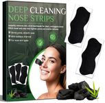 HuakChai Blackhead Remover Strips, 80 PCS Charcoal Nose Strips for Face Pore Care, Deep Cleansing Nose Pore Strips for Dirt and Impurities, Skincare Gift for Men and Women, Suitable for All Skin Types
