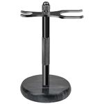 GMYIAK Razor and brush stand, razor holder with marble base is more stable, the base does not rust and the fitted protective distance protects your worktop, a gift (black)