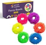Special Supplies Squishy Fuzzy Band Bracelets for Kids, 6 Pack, Flexible and Stretchy Wearable Sensory Toys, Tactile Silicone Squiggly Touch, Bright and Colorful Wristbands