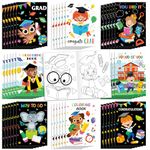 Weekgrat 48 Pcs Kindergarten Graduation Coloring Books Bulk for Kids DIY Congrats Grad Mini Activity Books Animals Cartoon Drawing Book for Elementary Preschool Kindergarten Grad Party Favors Gifts