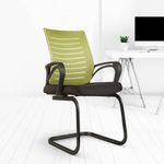 CELLBELL Desire C104 Mesh Mid-Back Ergonomic Office Visitor Chair/Study Chair Computer Chair for Work from Home Metal Base [Pistachio Green]