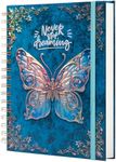 Spiral Notebook Journal-College Ruled Journal for Writing-B5 3D Butterfly Hardcover Notebooks -Writing Journal for Women-with Elastic Closure Band, 192 Pages Lined Paper for School, Office, Home