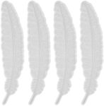 UPIQNG 4Pcs Resin Molds Feather Shape Silicone Epoxy Casting Mold UV Resin Mould for Cake Decorating DIY Jewelry Bookmark Craft Ornament
