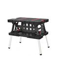 KETER 249137 Folding Workbench Portable Painted Tool Table with Integrated Handle 53 x 83 x 75.5 cm, Red-black