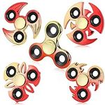Aveloki 5 Pack Fidget Spinner, Ultra Durable Stainless Steel Bearing High Speed Precision Metal Material Hand Spinner Focus Anxiety Stress Relief Boredom Killing Time Toys