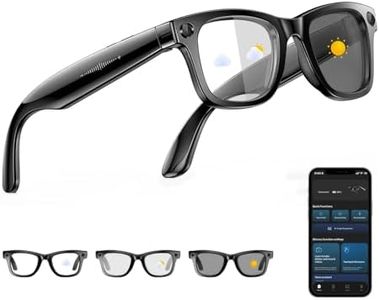 Tulbeys AI Smart Glasses 4K HD-Kamera, 290 mAh, 800 W Kamera-Brille mit Videoaufzeichnung, Simultanübersetzung/GPT-Objektidentifizierung,Photochromic Lenses