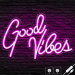 Ethereal Lomoer Good Vibes Neon Sign, Neon Signs for Wall Decor, Pink Neon Lights for Bedroom, led neon signs for Room & Party Decor, USB Powered Neon Lights Signs for Lover, Friends