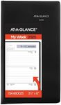 AT-A-GLANCE 2025 Planner, Weekly, 3-1/2" x 6", Pocket Size, Open Scheduling, DayMinder, Black (SK480025)