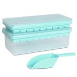 Food-grade Silicone Ice Cube Tray with Lid and Storage Bin for Freezer, Easy-Release 2*36 Small Nugget Ice Tray with Spill-Proof Cover&Bucket, Flexible Ice Cube Molds with Ice Container, Scoop Cover