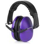 MEDca Hearing Protection and Noise Reduction Earmuffs - Lightweight, Adjustable and Foldable NRR 20dB Safety Ear Protection for Shooting, Heavy Machinery Work and Hunting Fits Adults and Kids, Purple