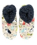 Lazy One Fuzzy Feet Slippers for Women, Cute Fleece-Lined House Slippers, Cute Dog Designs (Ruff Night, L/XL)