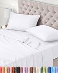 Utopia Bedding Bed Sheet Set King, White, 4 Piece – Fitted Sheet, Flat Sheet with 2 Pillow Cases 50x75 – Wrinkle, Shrinkage & Fade Resistant – Oeko-Tex Certified, Polyester Microfiber Fabric