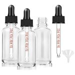 Dropper Bottle 1 oz, Bumobum Clear Glass Eye Dropper Bottles for Essential Oils with Labels and Funnel, 3 pack Tincture Bottle 30 ml with Measured Dropper