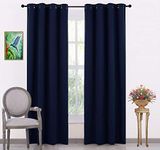 JUPON Window 100% Silk Blackout Curtain for Bedroom Pack of 2 piece (Width - 44" X 60" - Length) Indigo Navy