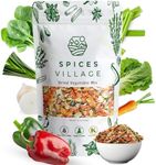 SPICES VILLAGE Dried Ramen Toppings [ 1 lb ] - Dehydrated Vegetables Mixed Vegetables Flakes, Mix of Carrot, Onion, Red & Green Bell Pepper, Celery, Cabbage & Spinach Flakes - Kosher, Gluten Free, Non GMO, Resealable Bulk Bag