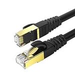 KASIMO CAT 8 Ethernet Cable 10M Round Network Internet Ethernet LAN Cable,High Speed 40Gbps 2000Mhz SFTP LAN Wires Internet Patch Cable with RJ45 Gold Plated Connector for Switch/Router/Modem