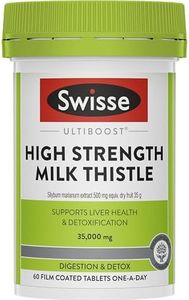 Swisse Ultiboost High Strength Milk Thistle - Suppots Liver Health & Detoxification - 60 Tablets