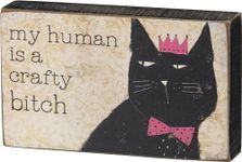 Primitives by Kathy Block Sign - My Human, 5x3 inches, Black