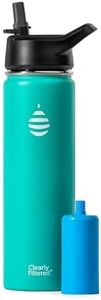 Clearly Filtered 20oz Water Bottle/Targets 220+ Contaminants/Double-Wall Insulated Stainless Steel Filtered Water Bottle BPA/BPS-Free Phthalate-Free Filters Fluoride Lead Chlorine (Teal Blue)