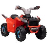 Aosom 6V Kids ATV Quad, Battery Powered Electric Vehicle for Kids with Wear-Resistant Wheels, for Boys and Girls Aged 18-36 Months, Red