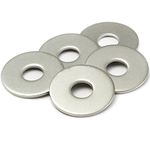 M24 Washers, M24 x 44mm Metal Flat Penny Washers Thickness 4mm-A2 304 Stainless Steel Washers (5 Pack), AMLOOPH Large OD Plain Wide Metal Washers, Round Flat Spacer Repair Washer For Screws Bolts