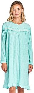 Casual Nights Women's Long Sleeve Printed Micro Fleece Nightgown - Green - X-Large