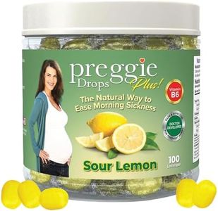 Preggie Pop Drops Plus with Vitamin B6 for Pregnancy Nausea Relief, Morning Sickness Candy with Essential Oils for Pregnant Women – Natural Sour Lemon, 100Count