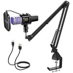 TONOR Cardioid Condenser Computer PC Mic with Arm Stand, Pop Filter, Shock Mount for Gaming, Streaming, Podcasting, YouTube, Twitch, Compatible with Laptop Desktop (TC30S+)