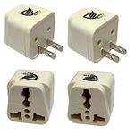 Vadda Bai India to US Plug Converter for USA, Japan, Canada, Philippines Universal Travel Conversion Plug - Pack of 4 - White