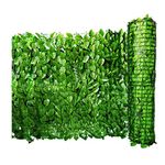 Wonderland Artificial Ivy Privacy Fence Screen | Size (1m x 3 m roll) | Artificial Hedges Fence and artificial light green Leaf Decoration for Outdoor Decor, Garden, Privacy screen | PVC