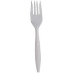 1000 Pack -Platinum Crown Individually Wrapped 6" Medium-Weight Polypropylene Plastic Fork, White, (Case of 1,000)