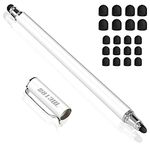 METRO Stylus Pen for Touch Screens Capacitive 2-in-1 Stylus Pencil with Extra 20PCS Tips for iPad/Pro, iPhone, Android Smartphones Tablets, Samsung Galaxy and All Touchscreen Devices, White